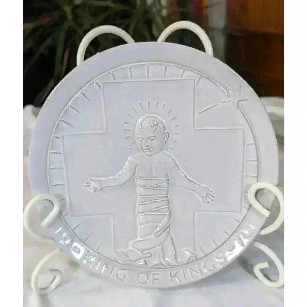 FRANKOMA 1970 John Frank KING OF KINGS Christmas Plate Nativity White